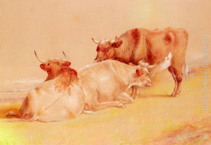 Cattle Resting (1 of 2) painting - William Huggins Cattle Resting (1 of 2) art painting